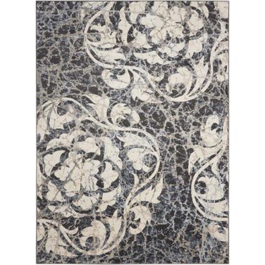 Maxell Ivory and Charcoal 9'3" x 12'9" Area Rug