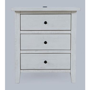 Maxton USB Charging Nightstand In Ivory