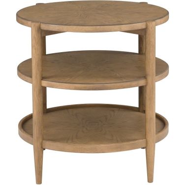Maxwell Round End Table In Sunlit Oak