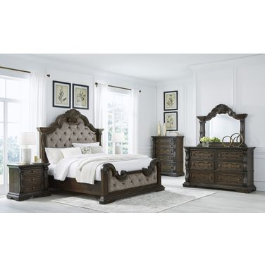 Maylee Bedroom Set In Dark Brown