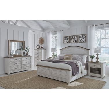 Meadowbrook Bedroom Set In White Wash