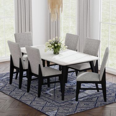 Megan Dining Room Set In White and Black