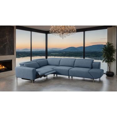 Melancton Power Sectional In Blue