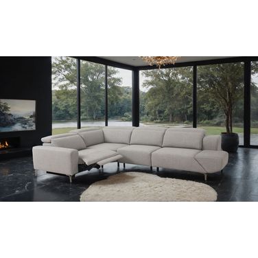 Melancton Power Sectional In Light Gray