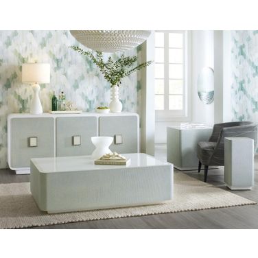 Melange Atlantis Occasional Table Set In White and Gray