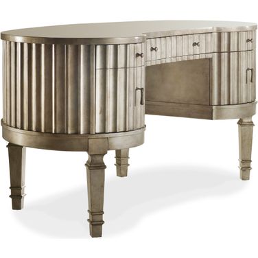 Melange Silver Fluted Kidney Desk