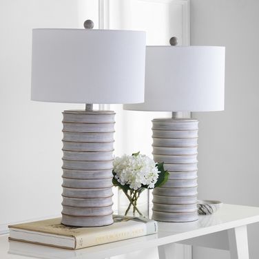 Melina Wash White Table Lamp Set of 2