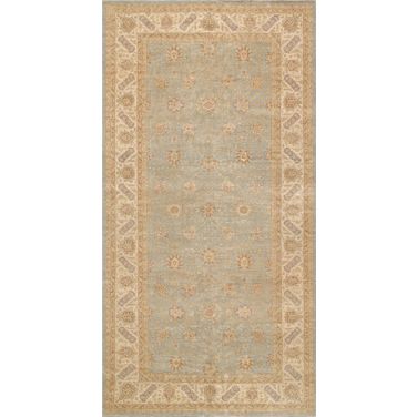 Melody Collection hand-knotted Lamb's Wool Area Rug- 10' 2" x 19' 9" In Light Blue and Ivory