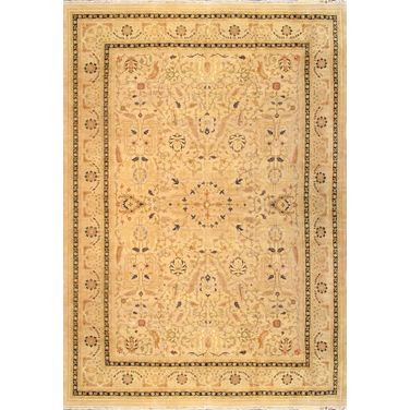 Melody Collection Hand-Knotted Lamb's Wool Area Rug- 12' 2" x 15' 1" In Camel