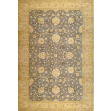 Melody Collection Hand-Knotted Lamb's Wool Area Rug- 12' 3" x 17' 7" In Light Gray and Beige