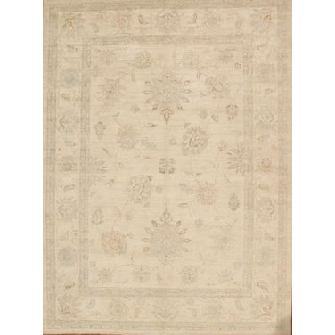 Melody Collection Hand-Knotted Lamb's Wool Area Rug- 8' 8" x 11' 9" In Ivory
