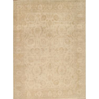 Melody Collection Hand-Knotted Lamb's Wool Area Rug- 8' 9" x 12' In Ivory