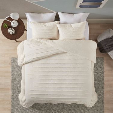 Mercer Cotton 3 Piece Queen Duvet Cover Set In Ivory