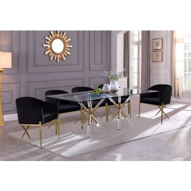 Mercury Rectagular Dining Room Set w/ Black Xavier Chairs