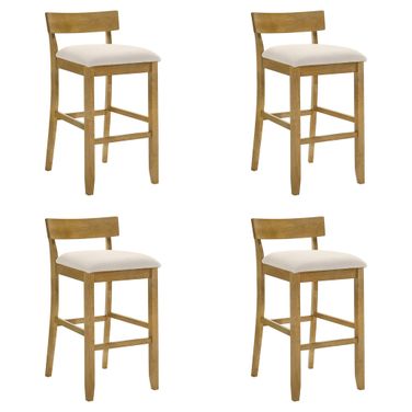 Merie Bar Height Bar Stool Set of 4 In Amber Glow and White
