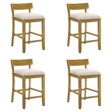 Merie Counter Height Bar Stool Set of 4 In Amber Glow and White