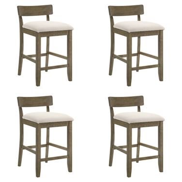 Merie Counter Height Bar Stool Set of 4 In Putty Brown and White