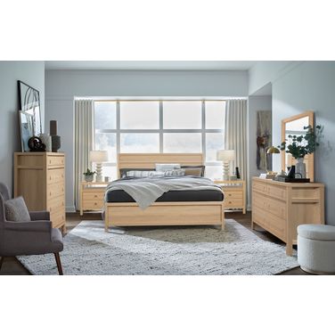 Merrifield Panel Bedroom Set In Sandstone Beige