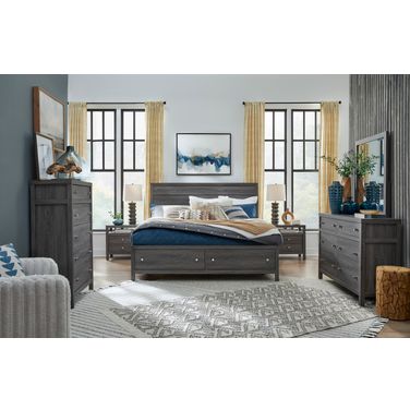 Merrifield Panel Storage Bedroom Set In Raisin Black