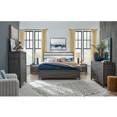 Merrifield Upholstered Panel Bedroom Set In Raisin Black