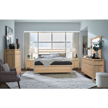 Merrifield Upholstered Panel Bedroom Set In Sandstone Beige