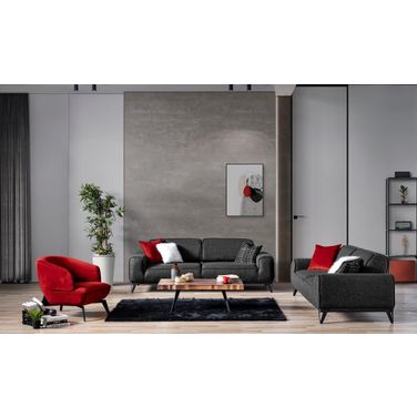 Mersin Accent Chair In Red Velvet