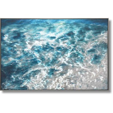Mesmerizing Ocean Waves Mixed Media Art Aluminum Wall Art In Multi