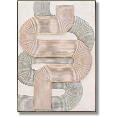 Mesmerizing Textured Flow Canvas Wall Art In Sandstone