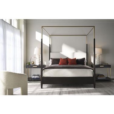 Metal Canopy Poster Bedroom Set In Mocha