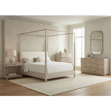 Metal Canopy Poster Bedroom Set In Sand