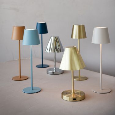 Metal LED Rechargeable Table Lamp with Touch Sensor In White