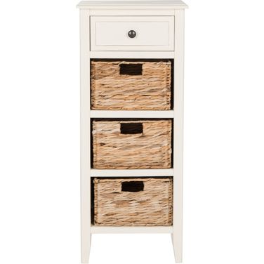 Michaela Distressed White Drawer Side Table