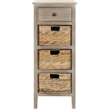Michaela Vintage White Drawer Side Table
