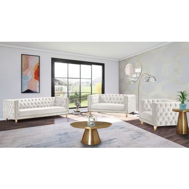 Michelle Cream Velvet Living Room Set