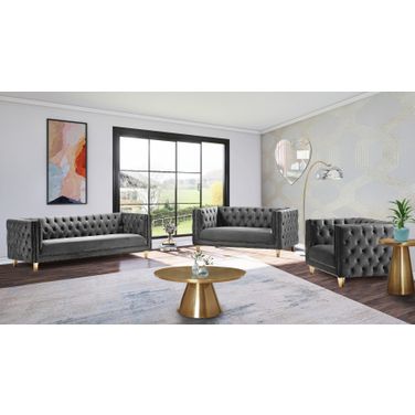 Michelle Gray Velvet Living Room Set