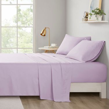 Microfiber All Season Soft Touch 4 Piece King Sheet Set In Lavender