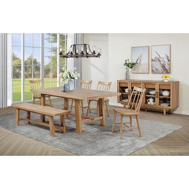 Middleton 76 Inch Extension Leaf Dining Room Set In Natural