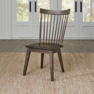 Midland Falls Spindle Back Side Chair Set of 2 In Brown