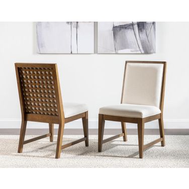 Midland Upholstered Back And Seat Side Chair Set of 2 In Warm Amber