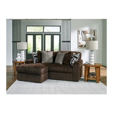 Midnight-Madness 2-Piece LAF Sectional with Chaise In Chocolate