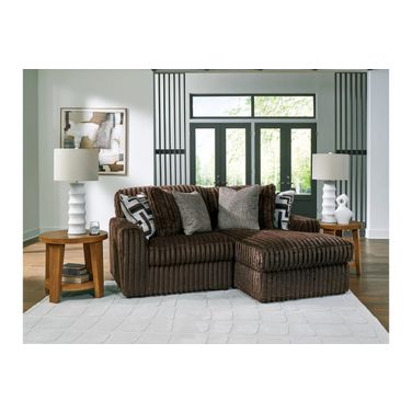 Midnight-Madness 2-Piece RAF Sectional with Chaise In Chocolate