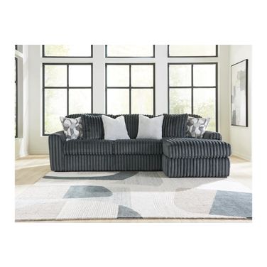 Midnight-Madness 2-Piece Sectional LAF Sofa Chaise In Gunmetal