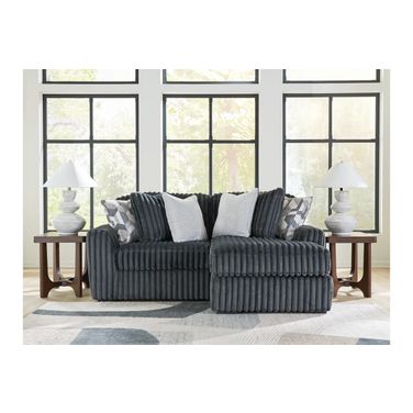 Midnight-Madness 2-Piece Sectional with RAF Chaise In Gunmetal