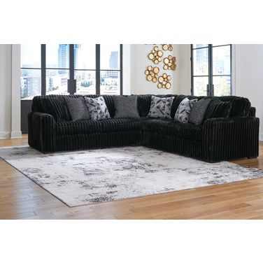 Midnight-Madness 3-Piece Sectional In Onyx