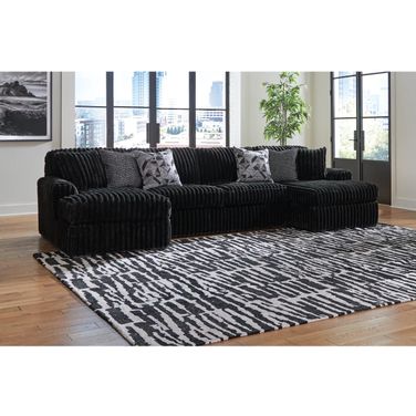 Midnight-Madness 3-Piece Sectional With Chaise In Onyx by Ashley
