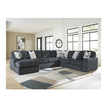 Midnight-Madness 4-Piece Sectional with LAF Chaise In Gunmetal