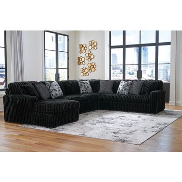 Midnight-Madness 4-Piece Sectional With LAF Chaise In Onyx