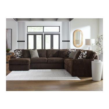 Midnight-Madness 4-Piece Sectional with LAF Corner Chaise In Chocolate