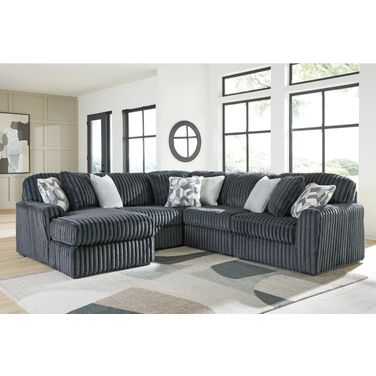 Midnight-Madness 5-Piece Sectional with LAF Chaise In Gunmetal