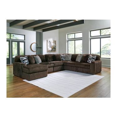 Midnight-Madness 6-Piece LAF Sectional with Chaise In Chocolate